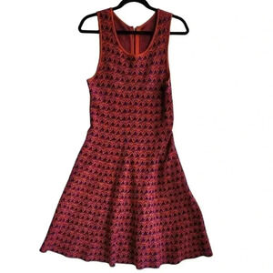 Issa London orange blue sleeveless sweater dress sz small